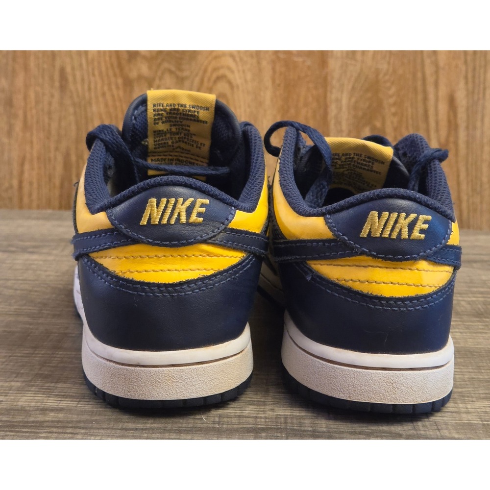 Nike Dunk Low Athletic Shoes Michigan Youth Size 1Y Blue Yellow - Picture 4 of 12